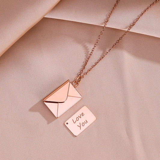 Collier enveloppe " I love you "