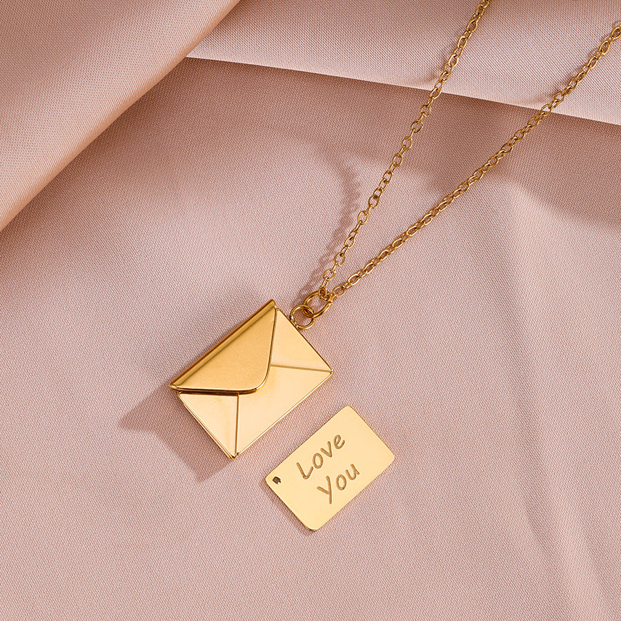 Collier enveloppe " I love you "